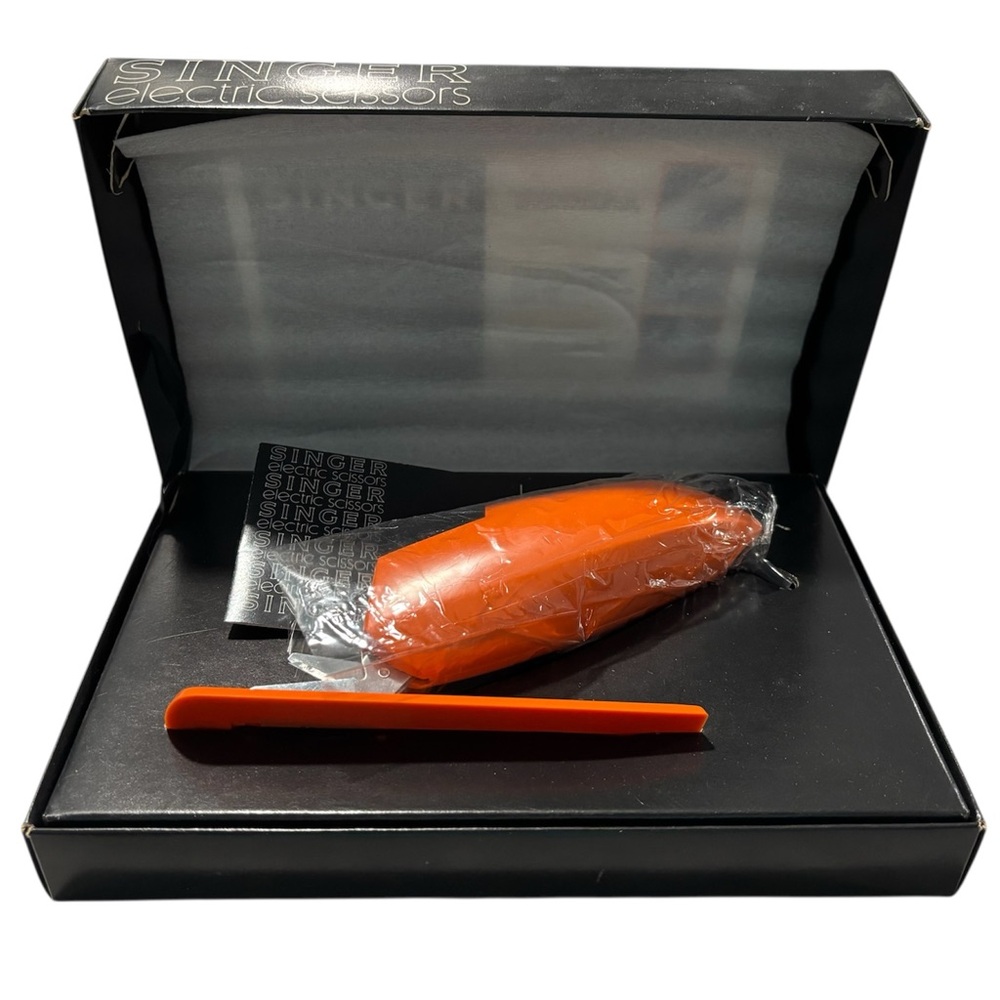 Vintage Singer Electric Scissors Model C-68 Orange With Cord Made in Japan